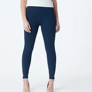 Spanx Ankle Length Ponte Hem Slit Leggings Regular Nightfall Blue $99